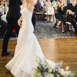 Anne barge Blue Willow mermaid wedding gown dress floral appliqué